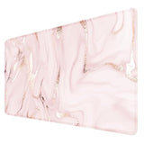 Stitched Edges Extended Mouse Pad With Cup Coaster For Computer And Keyboard?31.5 X 13.8 Inch Gaming Mouse Pad Desk Mat - Rose Gold Pink Marble