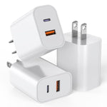 Usb C Charger Block,3Pack 20W Dual Port Usb C Wall Charger Plug Fast Charging Block Adapter +Usb A Quick Charging Brick Plug For Iphone 16E/16 Pro Max/16Plus/16/15/14/13/12/11/Xs/Xr/X,Ipad Pro,Airpods
