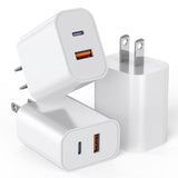 Usb C Charger Block,3Pack 20W Dual Port Usb C Wall Charger Plug Fast Charging Block Adapter +Usb A Quick Charging Brick Plug For Iphone 16E/16 Pro Max/16Plus/16/15/14/13/12/11/Xs/Xr/X,Ipad Pro,Airpods