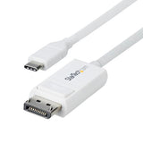 StarTech 6ft (2m) USB-C to DisplayPort 1.2 Cable, Bidirectional, 4K 60Hz, White Video Adapter Cord for  MacBook Pro/Air M1 M2 M3 M4, Mac