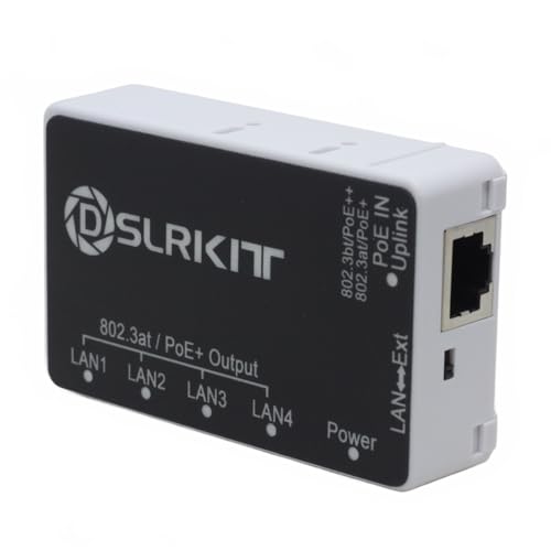 Poe++ 90Watt 5 Port Gigabit Poe Passthrough Switch Extender Repeater 802.3Bt In 802.3At Out