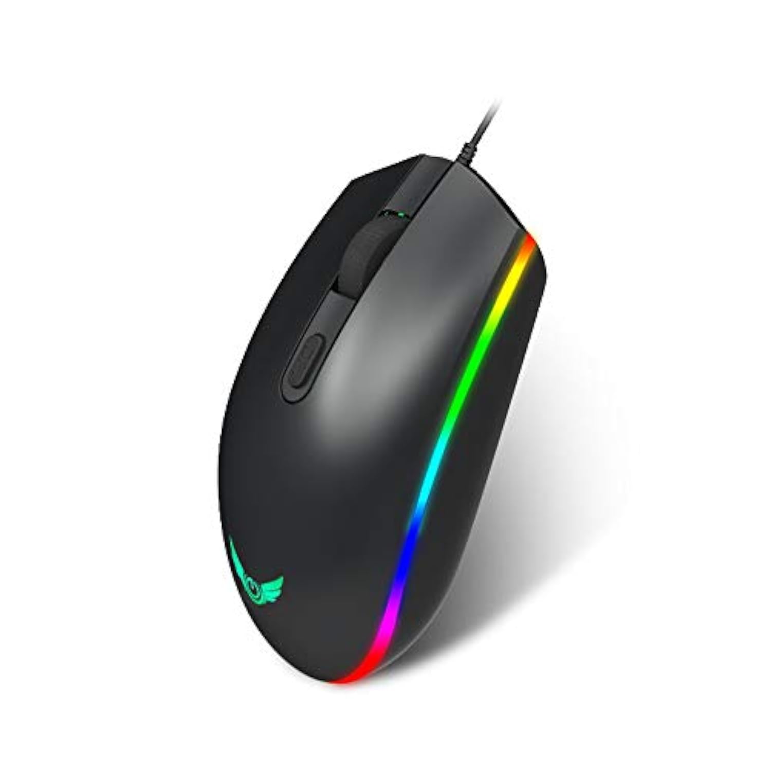 Computer Gaming Mouse 1600Dpi 3 Buttons Rgb Led Backlight Optical Ergonomic Mice