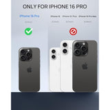 Heavy Duty Rugged Magnetic Phone Case for iPhone 16 Pro with Camera Cover and Stand, Black, Built-in Kickstand, Military-Grade Protection, Compatible with MagSafe