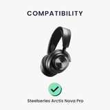 kwmobile Ear Pads Compatible with SteelSeries Arctis Nova Pro Earpads - 2X Replacement for Headphones - Black