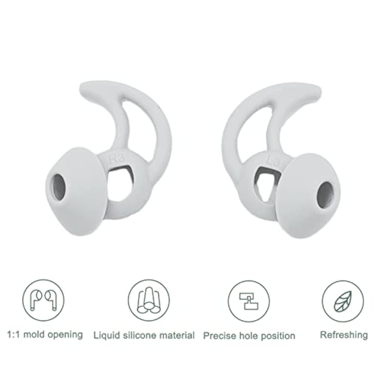 Earplugs Replacement Silicone Earbuds 6 Pieces Of Eartips Is Compatible For Sport Earbuds True Wireless In-Ear Headphones (White)