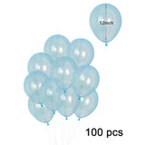 100Pcs Crystal Pastel Clear Balloon, 12 Inch Thick Transparent Party L