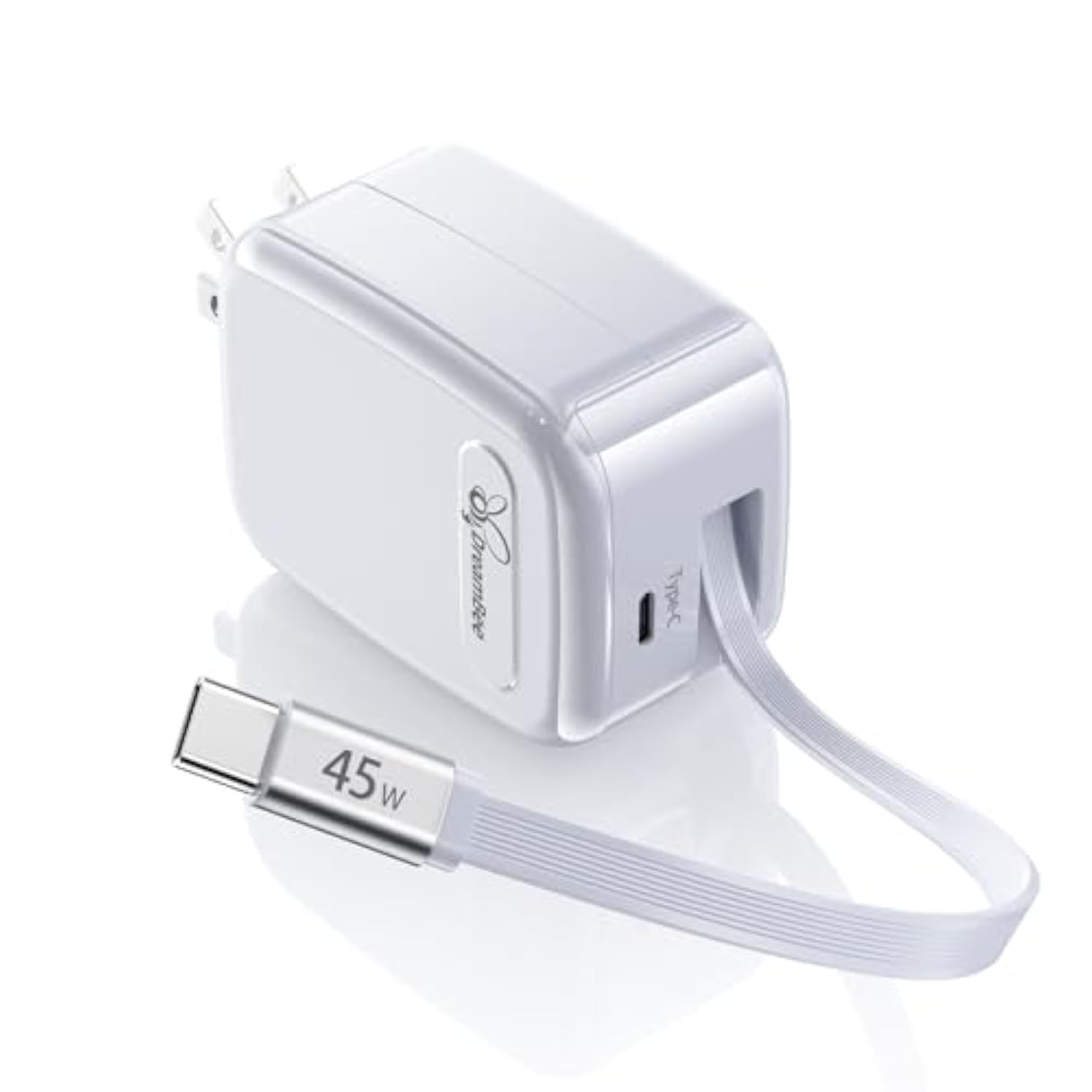 Retractable Wall Charger Plug For Iphone 17, 45W Fast Charging Foldable Charger With Dual-C Port, Portable Wall Charger Adapter For Iphone 16/15 Pro Max/Ipad/Galaxy/Pixel