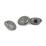 12 Pieces Southwestern Style Flower Pattern Domed Metal Shank Buttons.