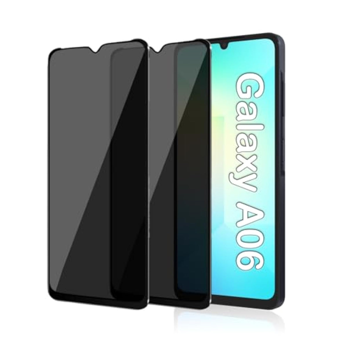 [2 Pack Privacy Screen Protector Compatible With Samsung Galaxy A06, [Anti-Spy] [9H Hardness] [Anti-Scratch] [Bubble Free] Tempered Glass Screen Protector For Samsung Galaxy A06