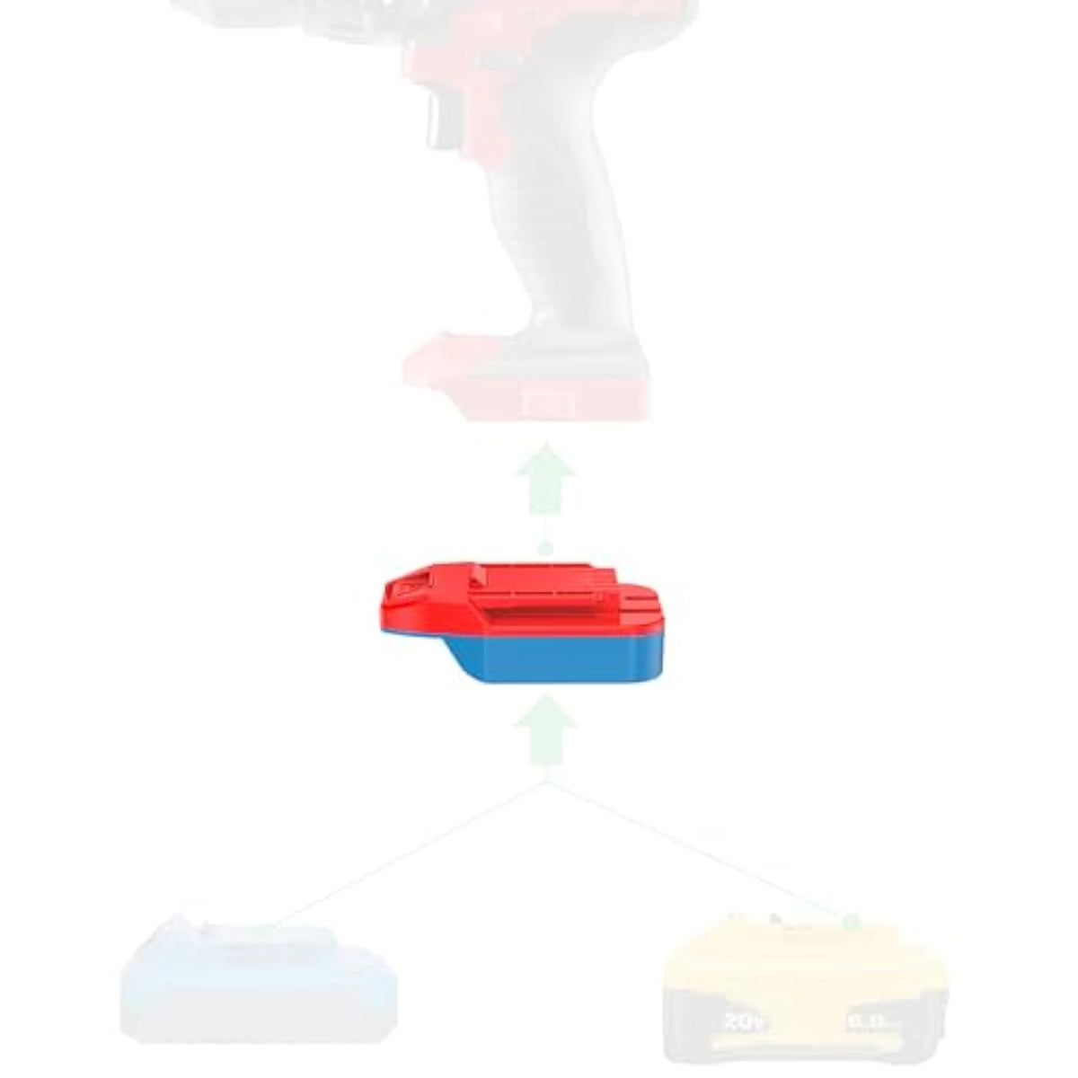 1 Adapter For Bauer 20V Tools - Compatible With Dewalt 20V Max And Hercules 20V Batteries For Power Supply, No Charging Function - Adapter Only,