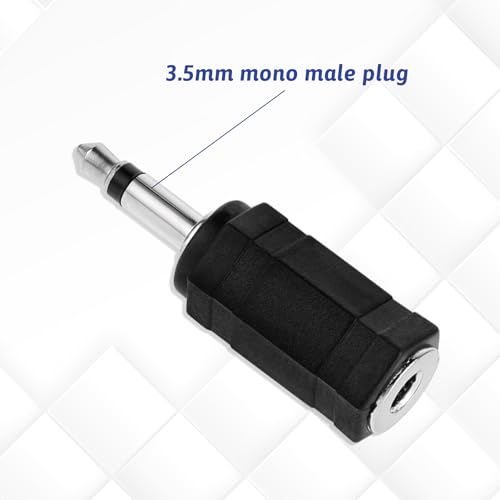 3.5mm Mono to Stereo Adapters, 5 Pack 1/8" Mono Male Plug to 1/8" TRS Stereo Female Jack for Headphone Radio