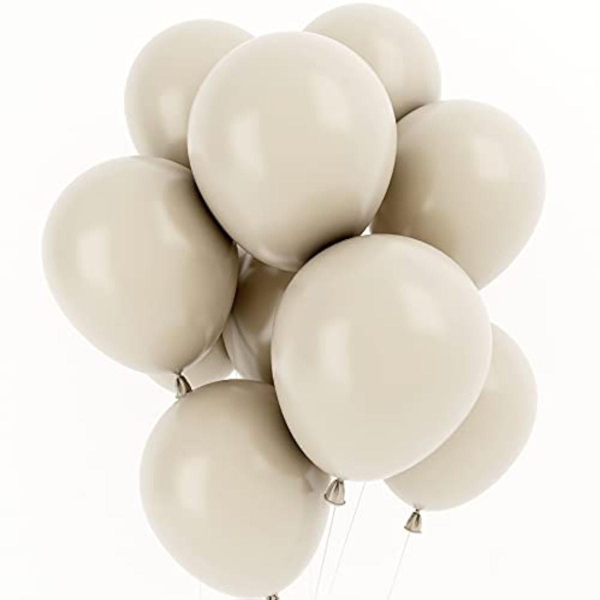 White Sand 12" Balloons (50pcs) for Baby Shower, Birthday, Wedding & Party Decor