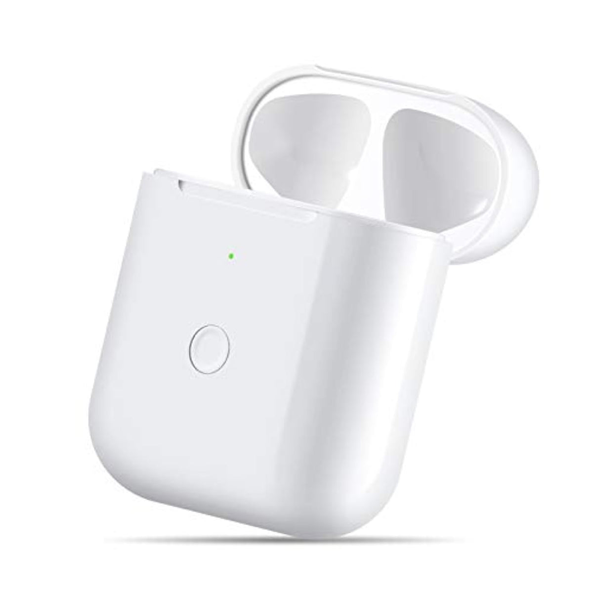 Wireless Charging Case Compatible With Airpods 1 2?Air Pods Charger Case Replacement With Bluetooth Pairing Sync Button?No Aipods (White)