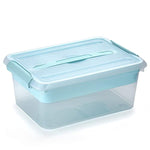Stack & Carry Box, Clear Plastic Storage Container Stackable Home Utility Box With Removable Tray Multi-Purpose Storage Bin For Organizing Stationery, Sewing, Art Craft Supplies(Blue)