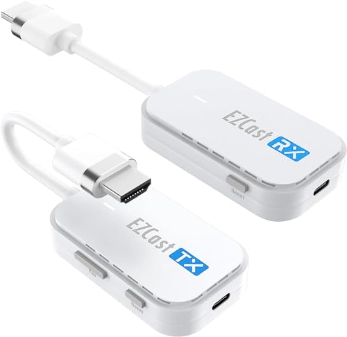 EZCast Wireless Display Transmitter & Receiver Kit, Type-C & HDMI Transmitters with Wireless Receiver, Plug & Play Screen Casting for Laptop/PC to