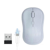 Wireless Mouse, 2 In-1 Bluetooth Mouse For Laptop (Bt5.0/3.0+2.4Ghz), Rechargeable Silent 4-Button Bluetooth Mice, Small Portable Cordless Mice For Pc, Chromebook, Mac