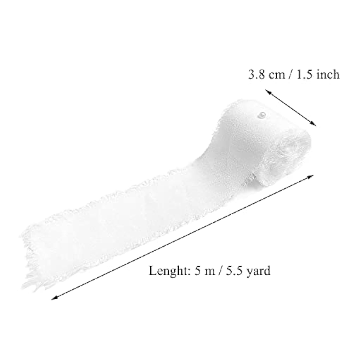 2 Rolls 1.5 Inch X 5.5 Yard Handmade Fringe Chiffon Ribbon Frayed Edge