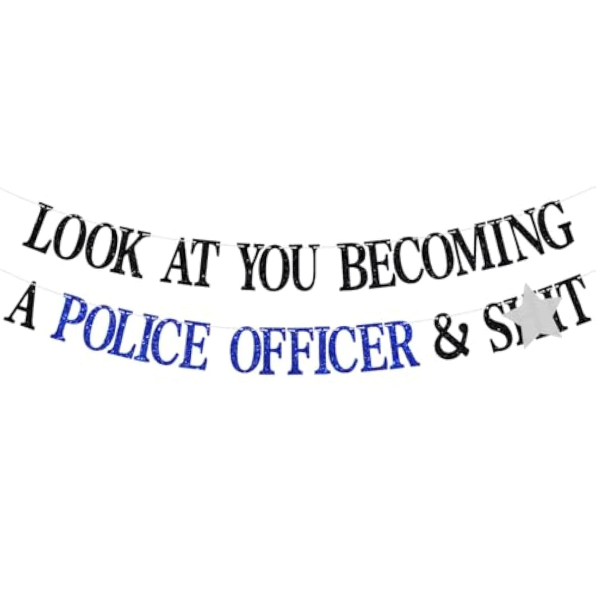 Congrats Officer Banner Future Police Officer Class of 2025 Glitter Graduation Decor