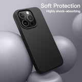 JETech Silicone Case for iPhone 15 Pro 6.1-Inch, Silky-Soft Touch Full-Body Protective Phone Case, Shockproof Cover (Black)