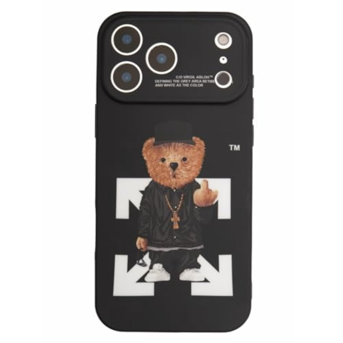 iPhone 17 Pro Max Case for Boys, Funny Aesthetic Soft Silicone Gel Rubber Shockproof Cover Full Body Drop Protection, Black