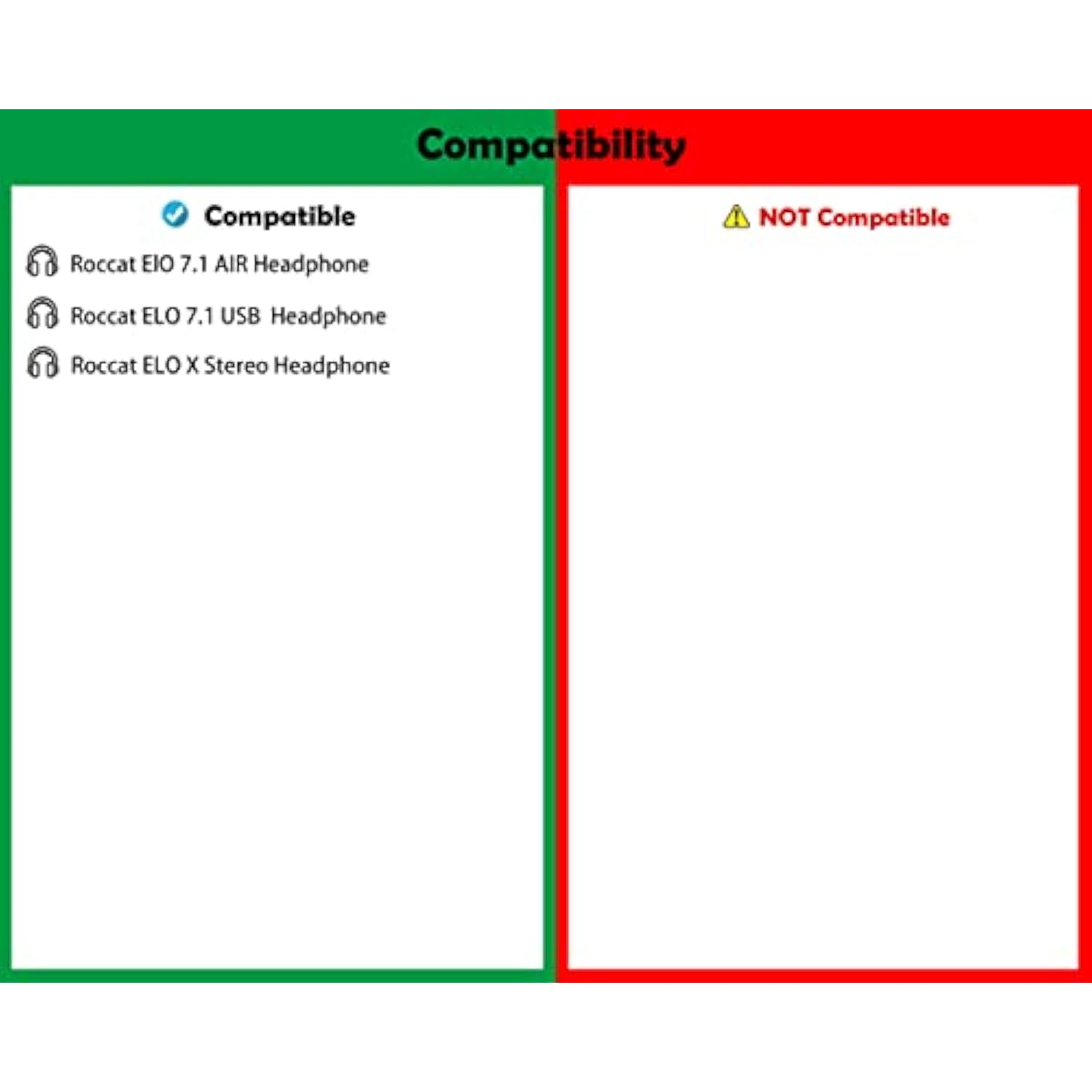 Professional Headset Earpads Replacement Headphone Ear Pads Compatible With Roccat Eio 7.1 Air/Elo 7.1 Usb/Elo X Gaming Headsets