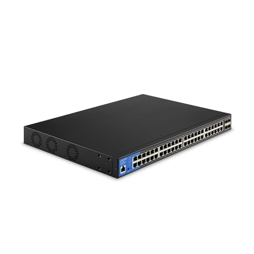 Lgs352Mpc 48 Port Gigabit Network Poe+ Switch @ 740W With 4 X 10G Uplink Sfp+ Slots - Advanced Security, Qos, Static Routing, Vlan, Igmp Features - Metal Housing, Desktop / Wall Mount