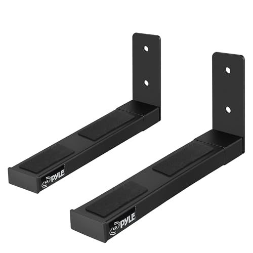 Adjustable Speaker Wall Mount Brackets - 2 Pack Extendable Steel Arms for Center Channel, Small or Large Speakers & Soundbars - 110 lbs Capacity,