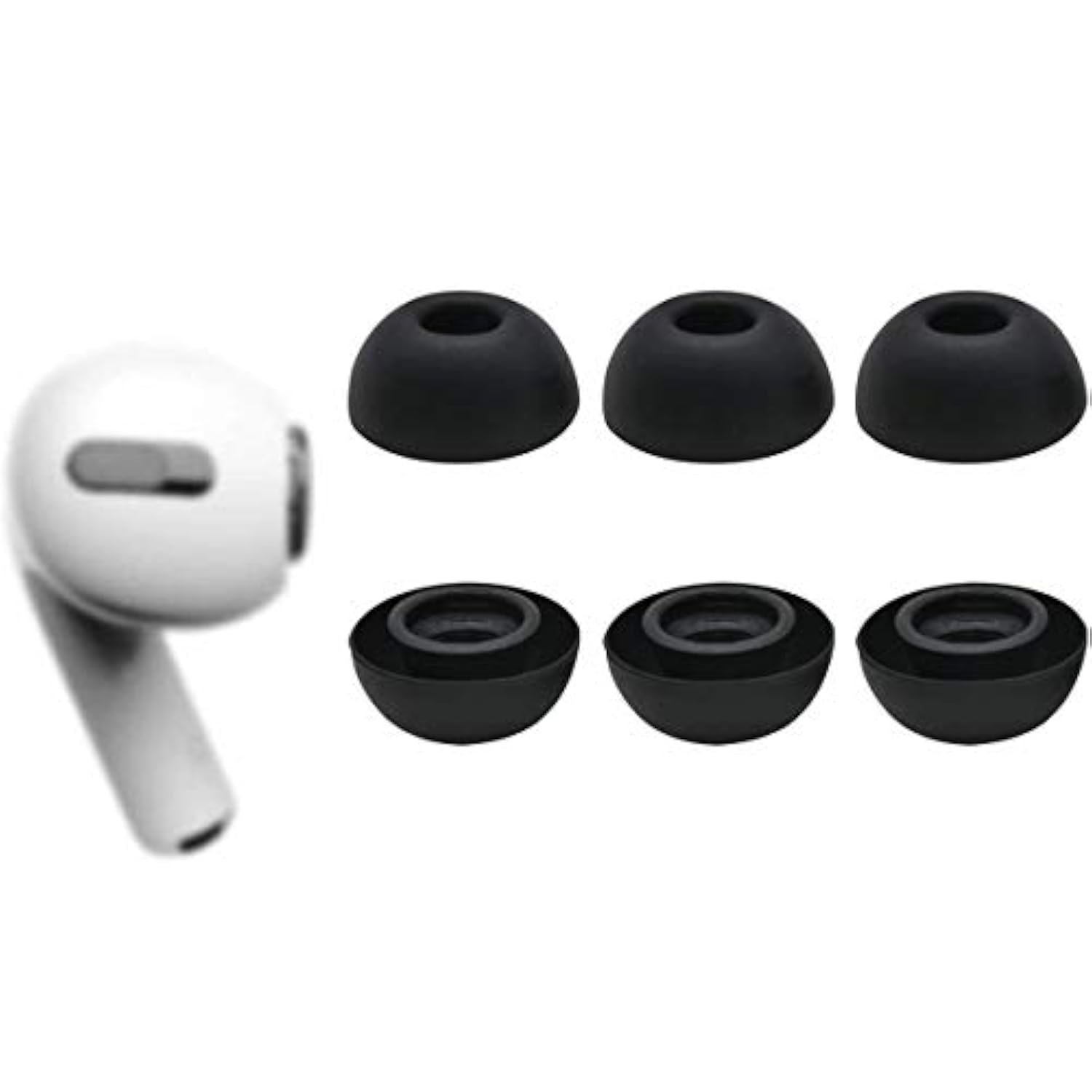 Ear Tips Replacement For Airpods Pro Headphones, [Fit In Case] Silicon Earbud Covers Eartips Ear Gels, Large Size 3 Pairs, Ultra Soft, Perfect For Airpods Pro, Black L