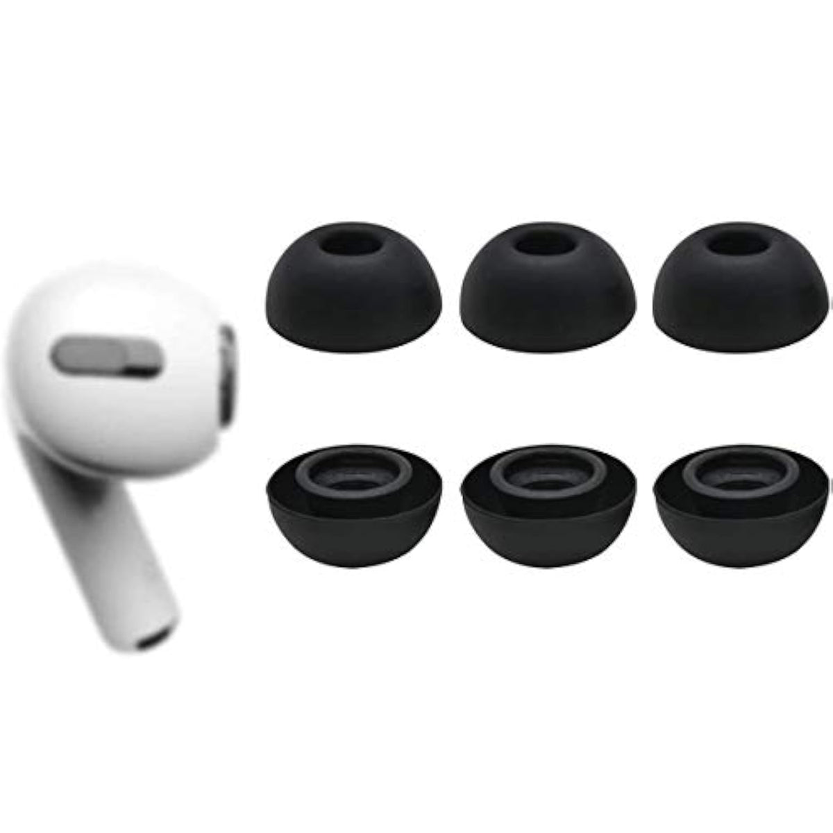 Ear Tips Replacement For Airpods Pro Headphones, [Fit In Case] Silicon Earbud Covers Eartips Ear Gels, Large Size 3 Pairs, Ultra Soft, Perfect For Airpods Pro, Black L