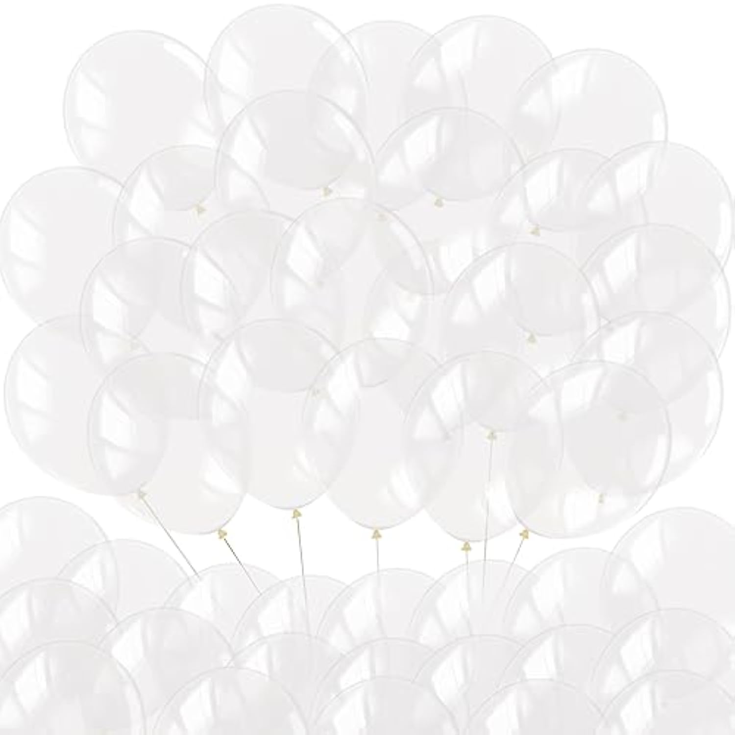 100 Pcs 5" Pastel Clear Premium Latex Balloons - Great For Kids, Adult Birthdays, Weddings, Receptions, Baby Showers, Water Fights, Or Any Celebration