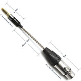 4.4mm Balanced Male to 4 Pin XLR Balanced Female Portable Headphone Adapter Cable 6N Single Crystal Silver Headphone Jack Convert Cable for Audio