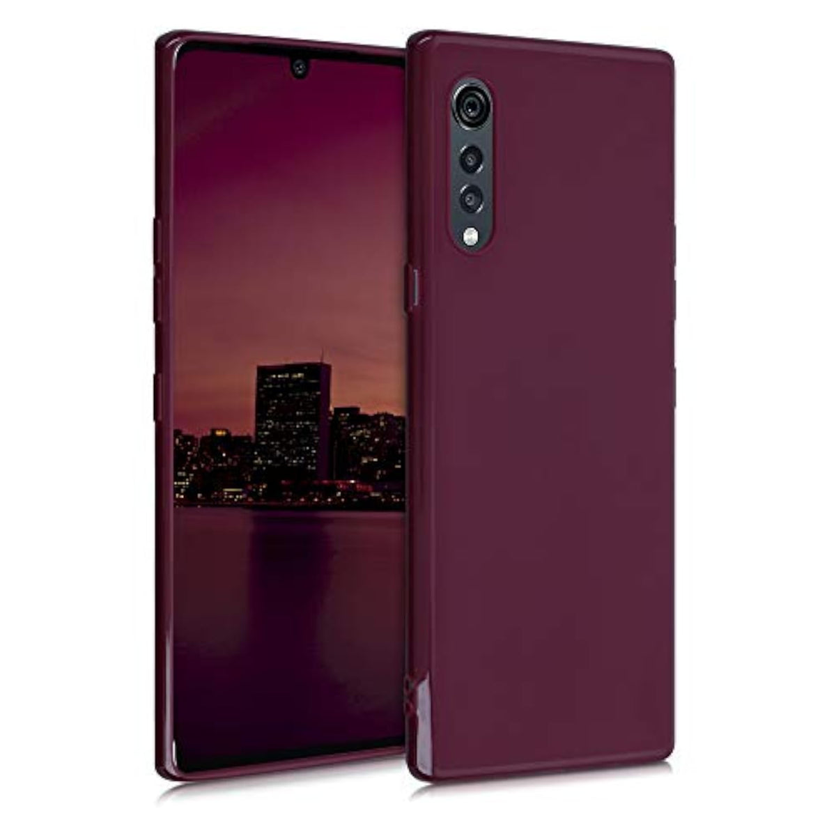 LG Velvet Case Compatible with kwmobile Bordeaux Violet Soft Slim Protective TPU Silicone Cover