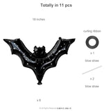 Bat Balloons Black Halloween Foil Balloons Spooky Star Party Decorations 8pcs Set