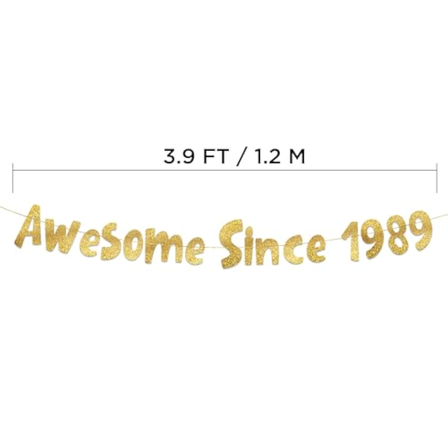 Awesome Since 1989 Gold Glitter Banner - 36Th Birthday And Anniversary Party Decorations