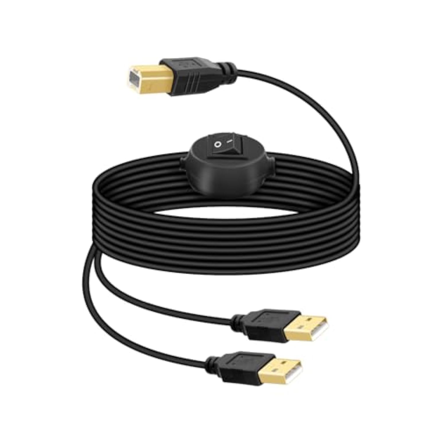 2 In 1 Usb Printer Cable Splitter, Usb A Male To Usb B Male Printer Cable With Toggle Switch For 2 Computers, Share Scanner Printer(4.5M/14.7Ft)