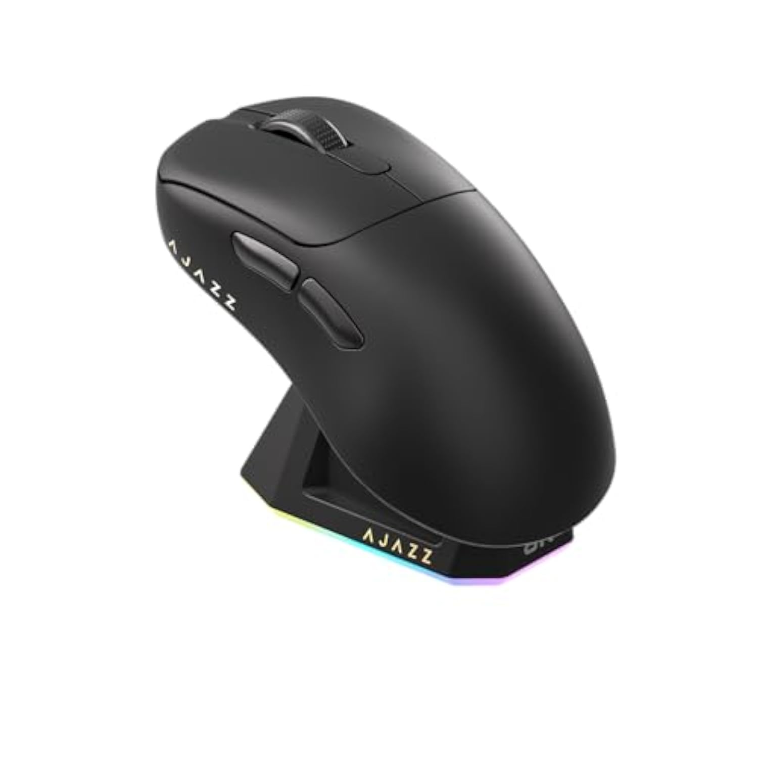 Aj179Pro Paw3395 26000 Dpi Gaming Mouse, 8000Hz Polling Rate, 58G Ultra-Light, Tri-Mode (2.4G/Wired/Bluetooth 5.2), Magnetic Rgb Charging Dock, Ergonomic Right-Hand Design, Black