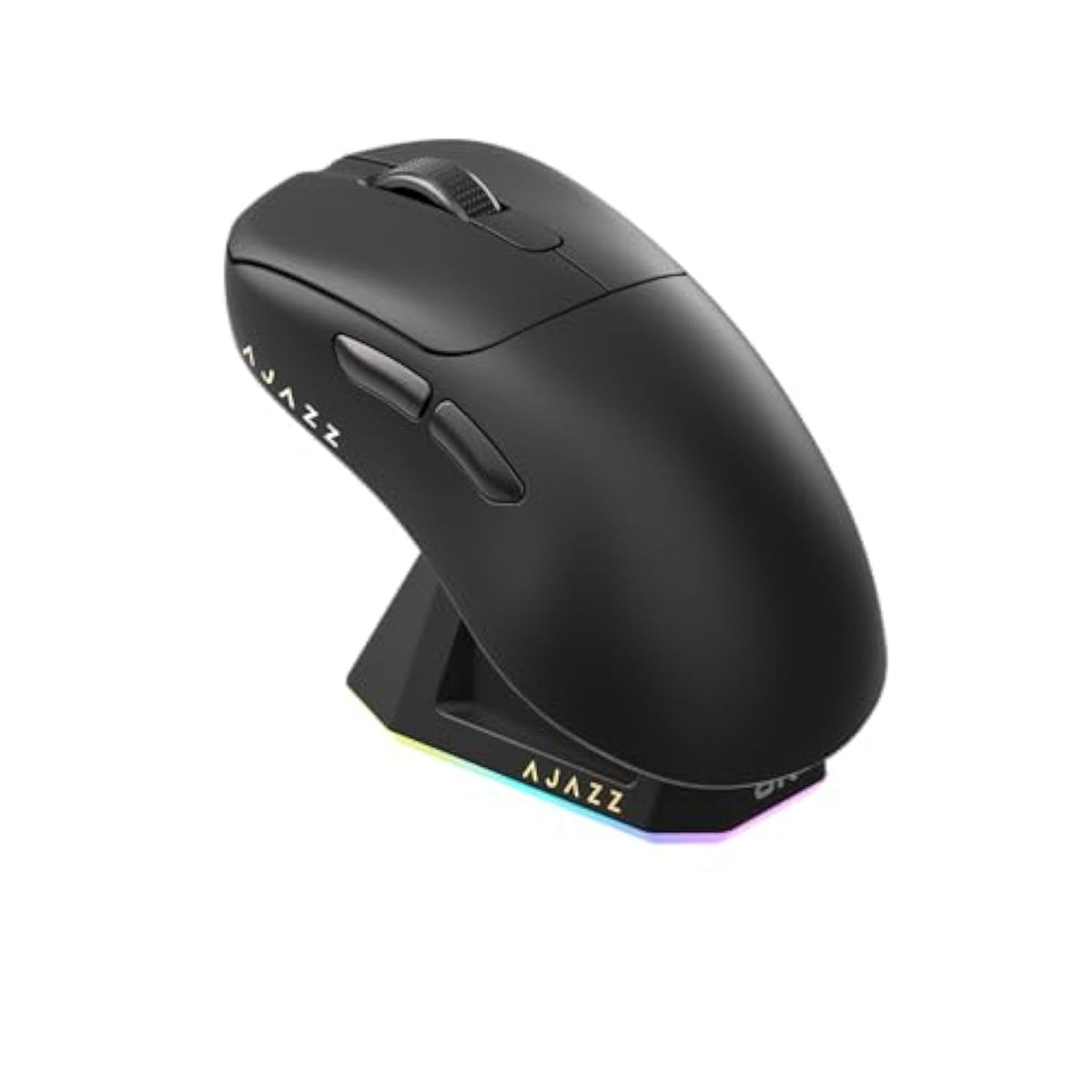 Aj179Pro Paw3395 26000 Dpi Gaming Mouse, 8000Hz Polling Rate, 58G Ultra-Light, Tri-Mode (2.4G/Wired/Bluetooth 5.2), Magnetic Rgb Charging Dock, Ergonomic Right-Hand Design, Black