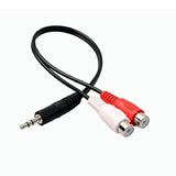 8 Inches 3.5Mm Male To 2 Rca Female Jack Stereo Audio Y Cable Adapter For Smar