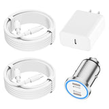 Iphone 16 Fast Car Charger,Car Charger For Iphone 15,60W Dual Usb C Fast Car Charger Adapter+20W Pd Usb-C Wall Charger Block+2Pack Usb C Cord For Iphone 16/16 Pro/16 Pro Max/15/15 Pro/15 Pro Max