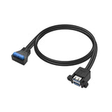 Motherboard 19/20Pin to Dual USB3.0 Cable Motherboard 19/20Pin Right Angle Female to Dual USB3.0 Female Panel Mount Cable with Two Panel Mount