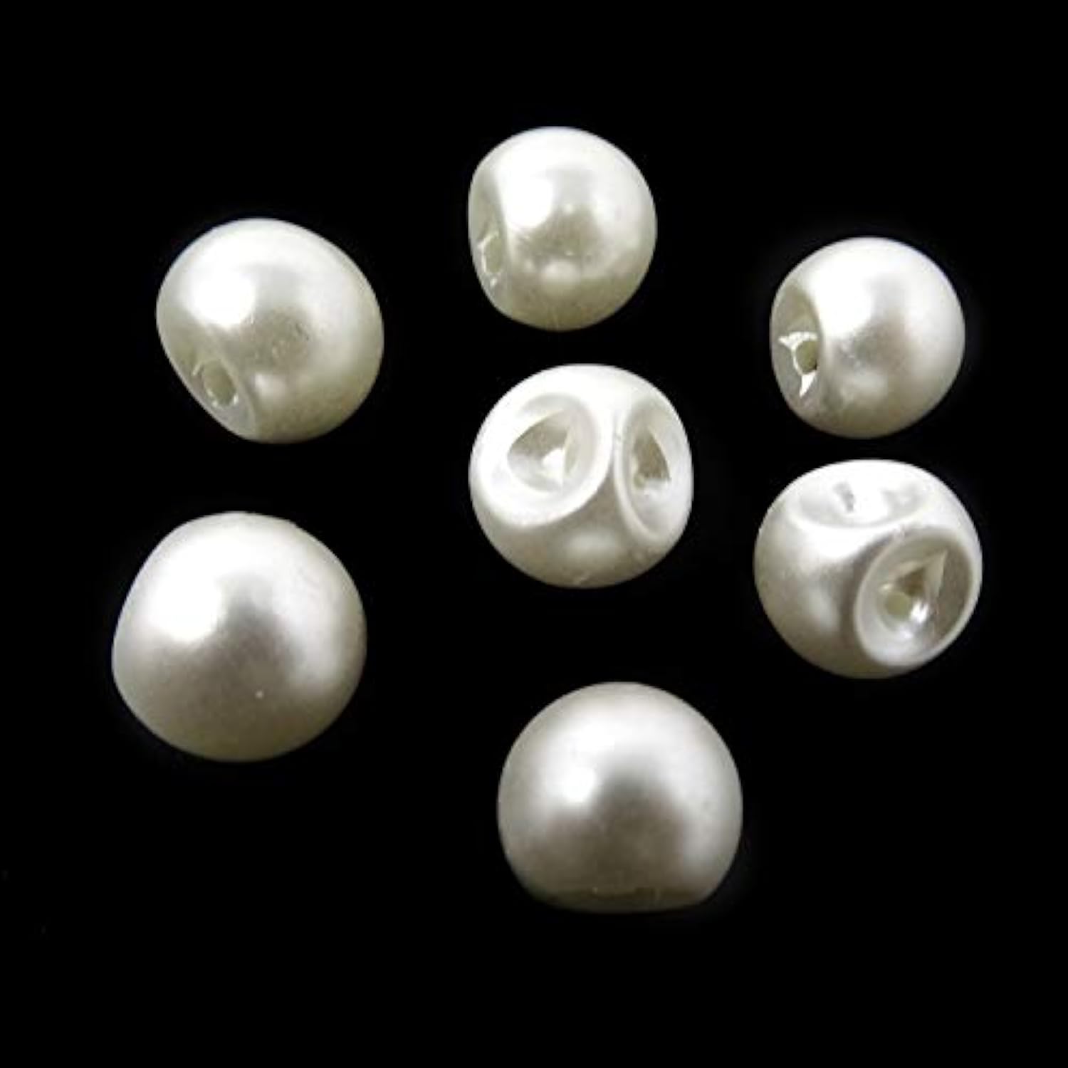 100Pcs Plastic Round Pearl Buttons Sewing Buttons With Hole Pearl Bead