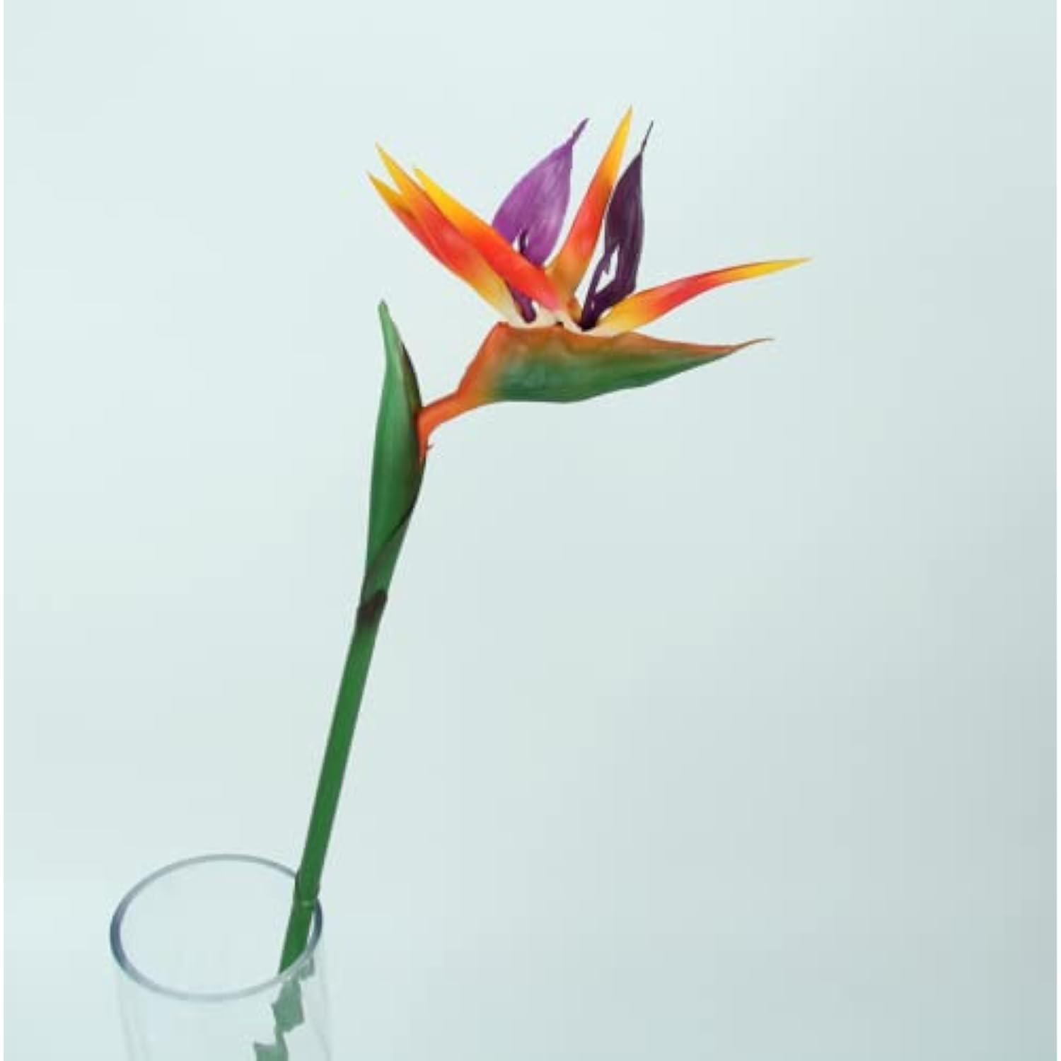 3 Pcs Orange Large Bird Of Paradise 29" Permanent Strelitzia, Imitating Tropical Plants, Soft Rubber Pu Artificial Flowers For Home Office, 0.3" Stem