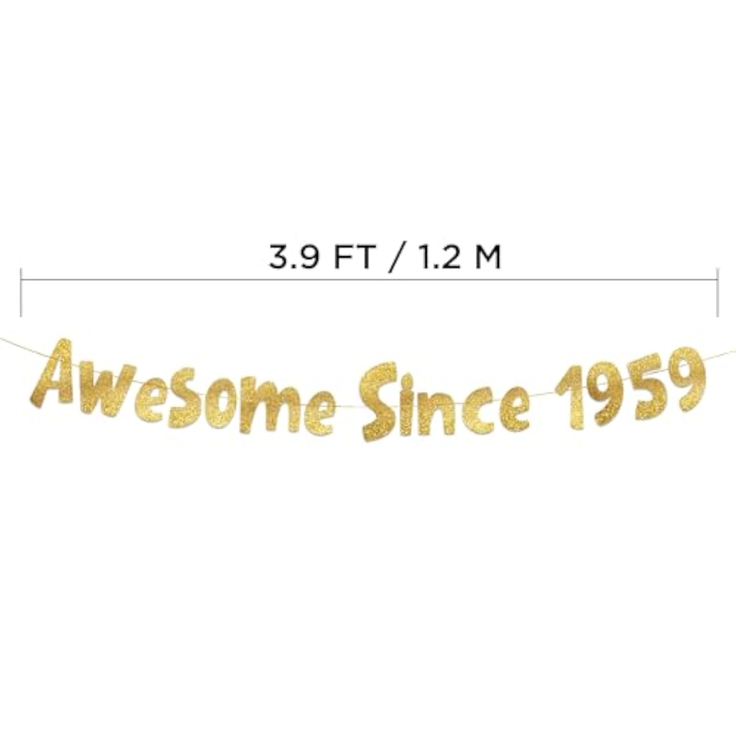 Awesome Since 1959 Gold Glitter Banner - 66Th Birthday And Anniversary Party Decorations