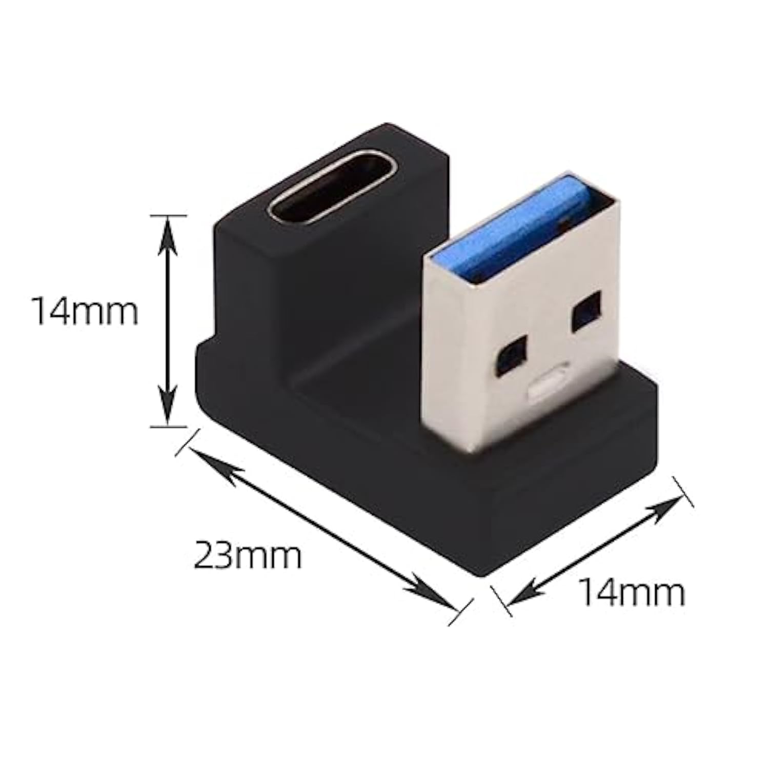 Usb-C Type C Female Opposite U Shape Back Angled To Usb 3.0 A Male Data Adapte