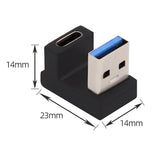 Usb-C Type C Female Opposite U Shape Back Angled To Usb 3.0 A Male Data Adapte
