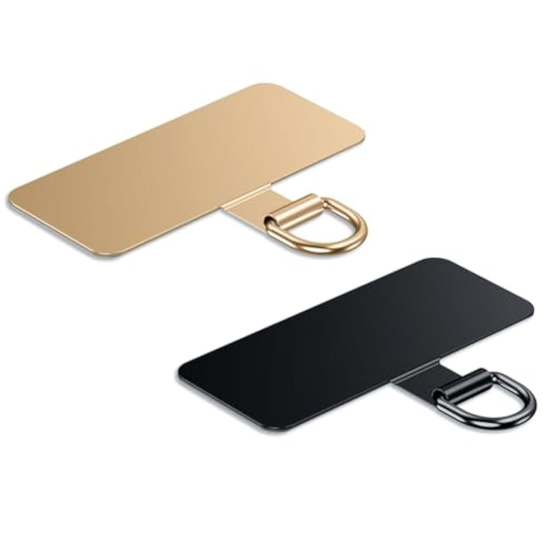 Phone Tether Tab For Iphone, Cell Phone Lanyard Patch, Strap Replacement Part For All Full Phone Cases (Champagne Gold+Black)