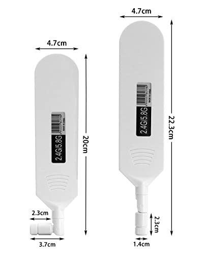 Dual Band Wifi 2.4Ghz 5.8Ghz 12Dbi High Gain Omnidirectional Glue Stick Antenna Rp Sma Male Connector Antenna For Wifi Router Wireless Network Card (White,2Pcs)