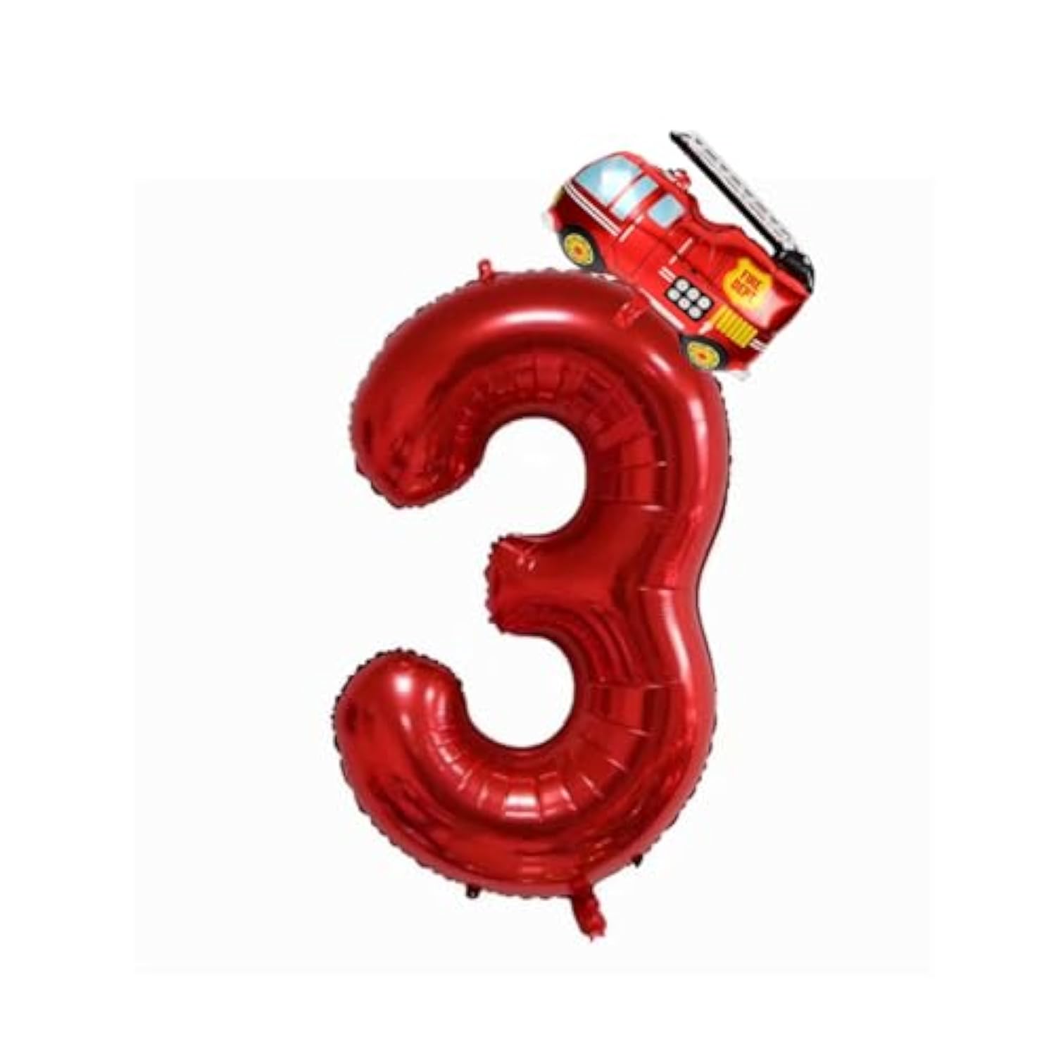 Firefighter Party Decorations Balloons,Fire Truck Balloons Number 3 Red? Fire Truck 3Rd Birthday Party Supplies Balloons ?Large Foil Fire Truck Balloon Helium (Fire Truck Red 3), 40Inch
