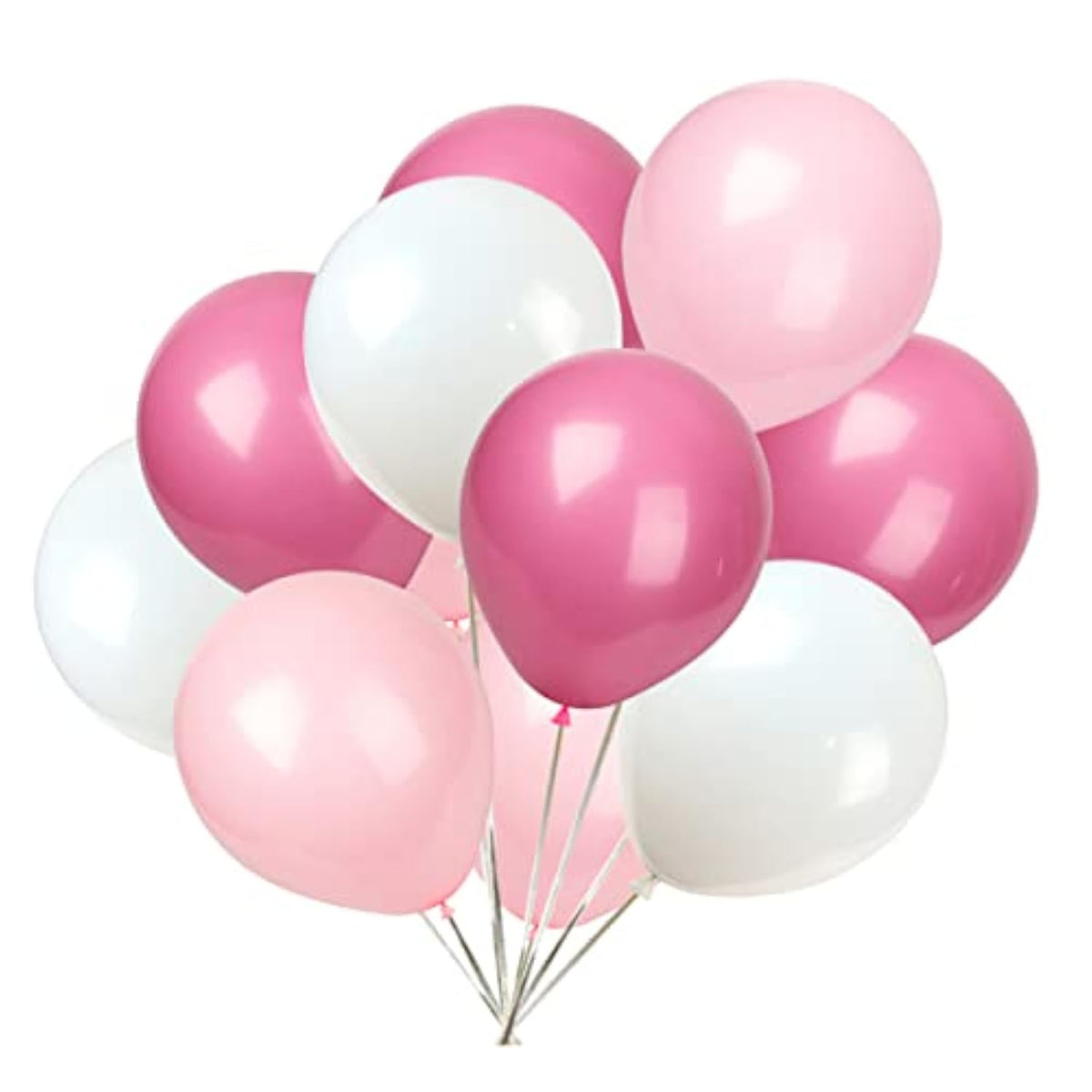 White Light Pink Rose Red Balloons,100 Pack 12 Inch Latex Balloons