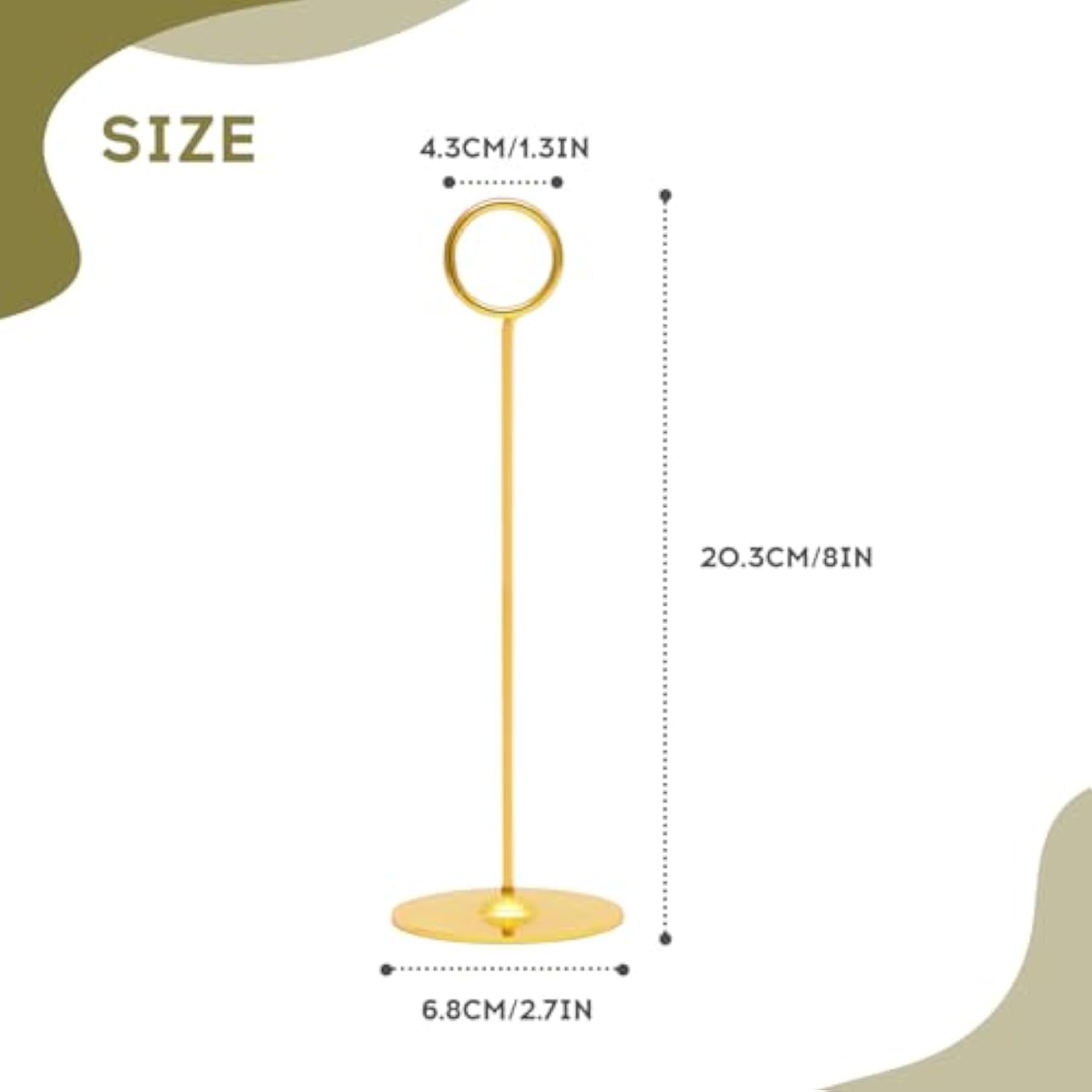 16-Piece Gold Table Card Holders, 8 Inch Steel Stands for Weddings & Events